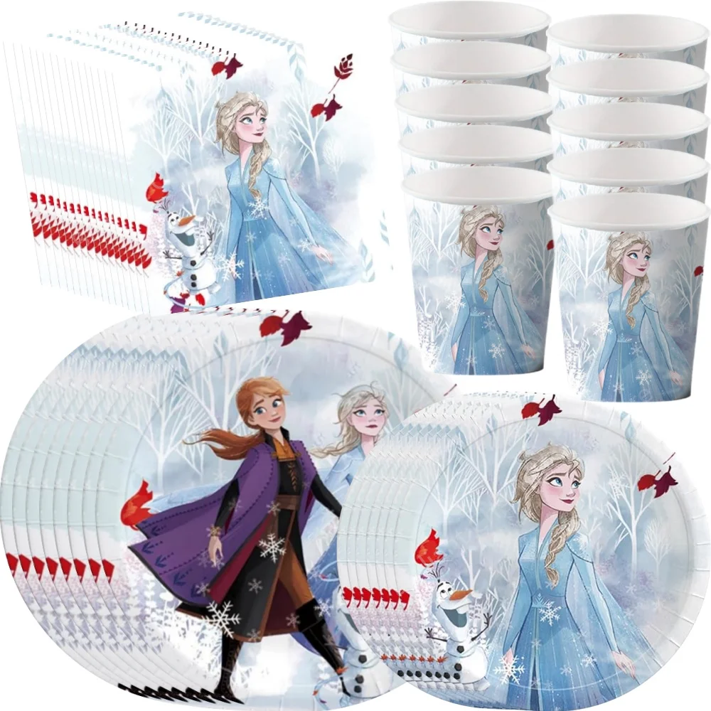 

Набор одноразовой посуды «Холодное сердце», принцесса, Эльза, аксессуары для дня рождения, украшение «Снежная королева», Детские принадлежности для праздника для девочек