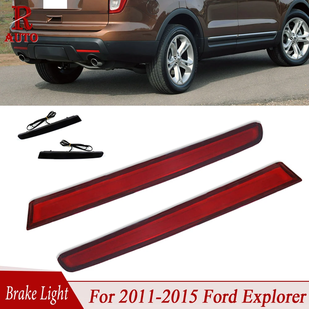 

R-AUTO LH RH Red LED Bumper Reflectors Rear Brake Tail Fog Lights For 2011-2015 Ford Explorer 1 Pair Super Bright European Style