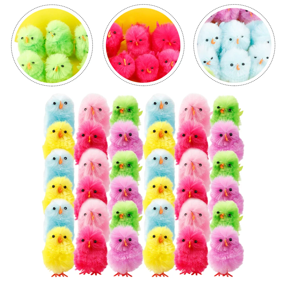 

Easter Chicken Chicks Chick Toy Mini Plush Baby Animal Figures Toys Decoration Figurine Little Models Egg Ornament Prop Fluffy
