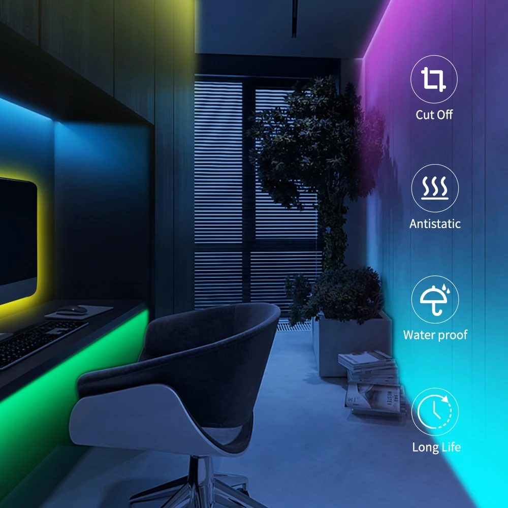 Светодиодные ленты WIFI Светодиодный светильник Bluetooth RGB 5050 SMD 2835 Гибкий 30 м 25
