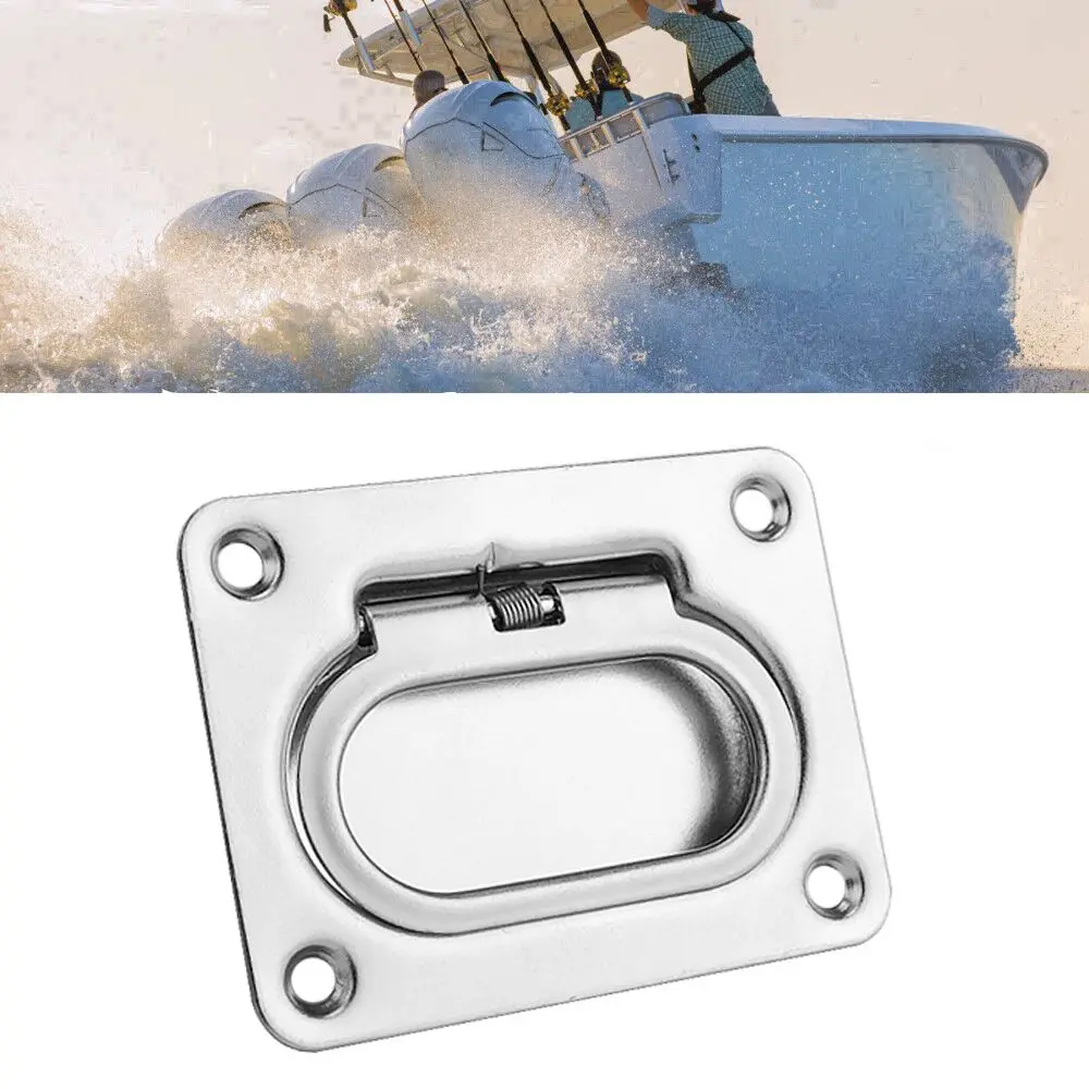 

Accessories Marine Boat Hardware Floor Buckle Deck Pull Handle Satinless Steel Anti-rattle Spring Flush Lift Ring