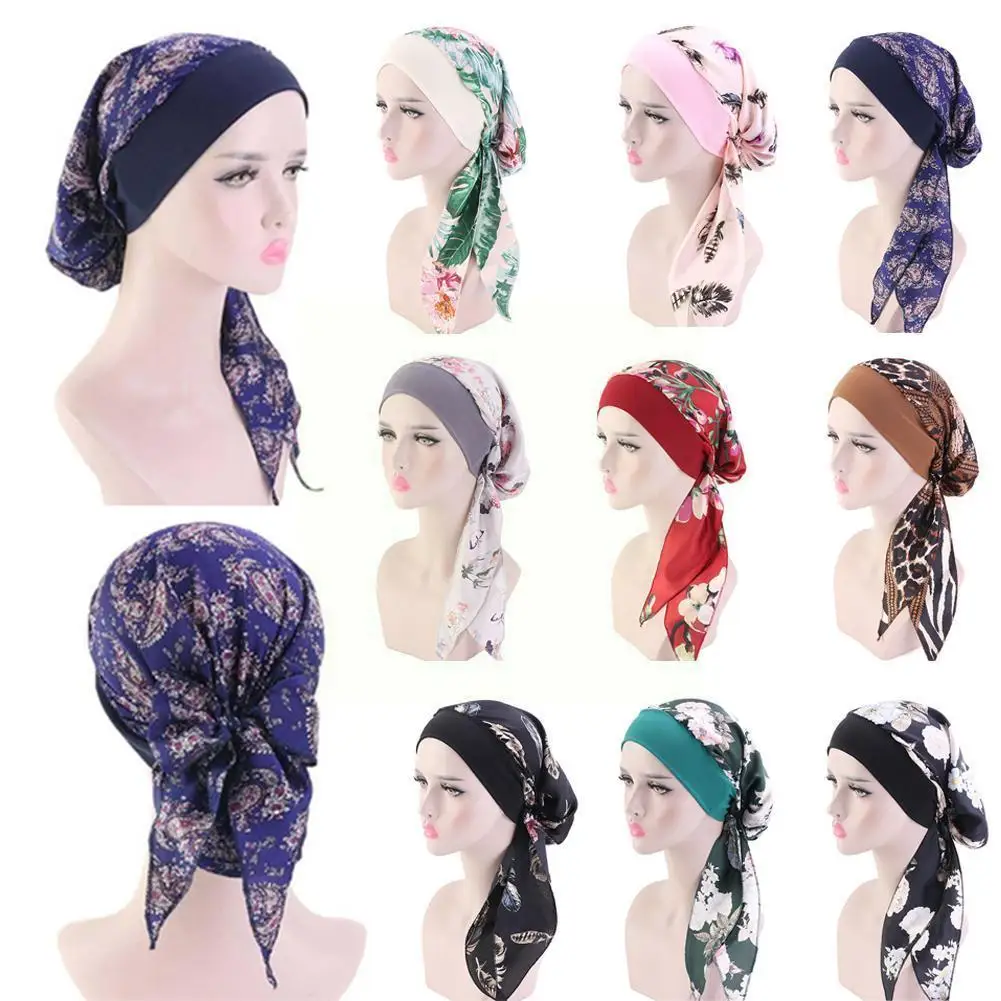 

Simulation Silk Headscarf Hat Elastic Hairband Braided Pirate Braided Hat Hairband Elastic Hat Multi-functional Hat Muslim V2z7