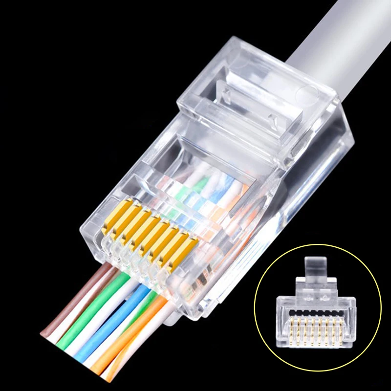 

100 шт., модульная розетка Cat6 8P8C RJ45 для CAT5 Cat6 локальной сети