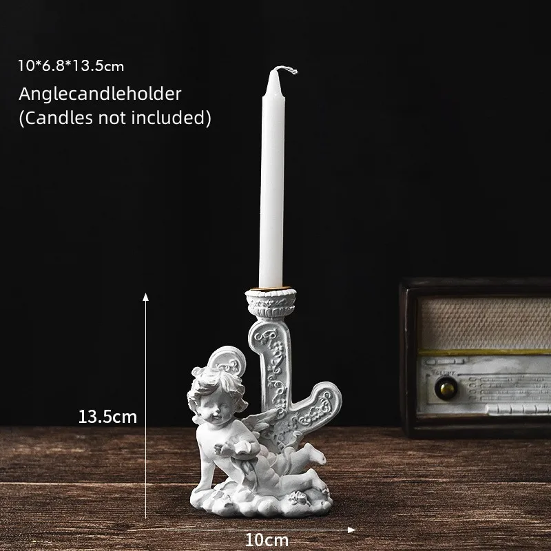 Романтический белый ангел Купидон подсвечник украшения из смолы украшение и