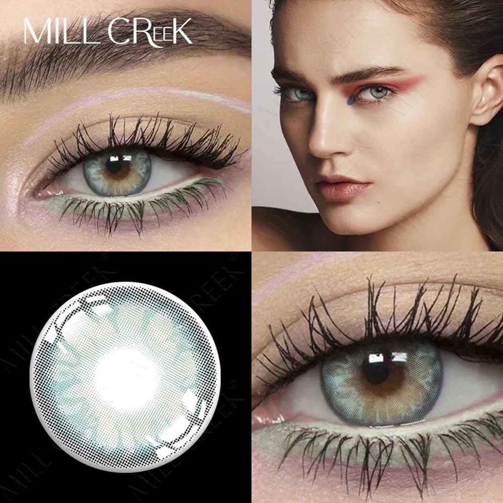 

MILL CREEK 1 Pair Year Use Colored Contact Lenses for Eyes with Myopia Prescription High Quality Eyes Contact Lens Beauty Pupil