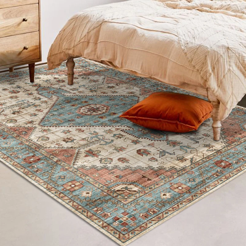 

Bohemian Country Pastoral Carpets Living Room Retro Sofa Bedroom Bedside Large Area Rugs Home Persian Style Flowers Floor Mat