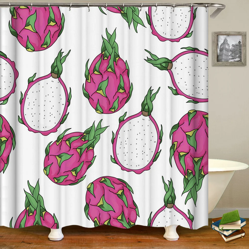 

3d занавески для ванной комнаты, зеленые растения, цветы, листья, занавески для душа с принтом, домашний декор с крючками, 180x240 см, занавески дл...