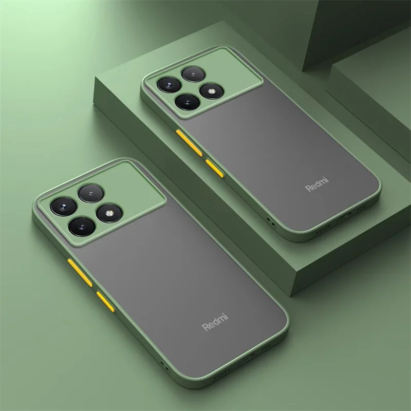 Чехол Funda для Xiaomi POCO X6 Pro 5G Роскошный Матовый Прозрачный чехол телефона Redmi Note 12 4G 11