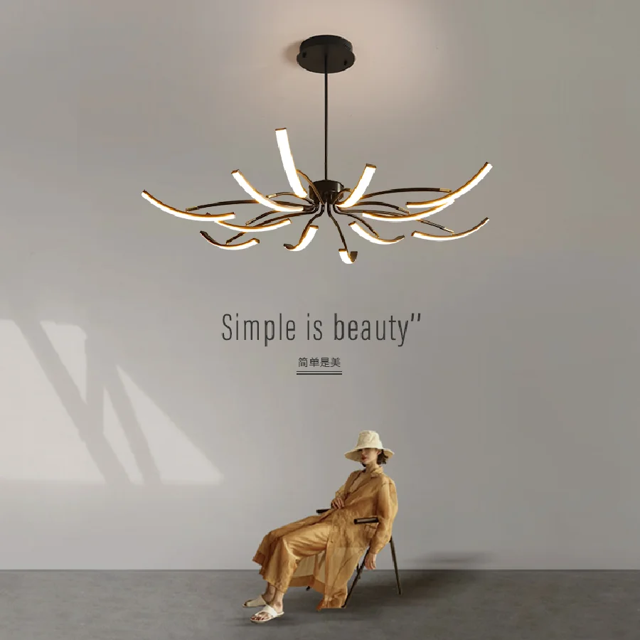 

Современные светодиодные люстры, приглушаемая лампа с железным корпусом, с дистанционным управлением, для гостиной, столовой, кухни, белый ...