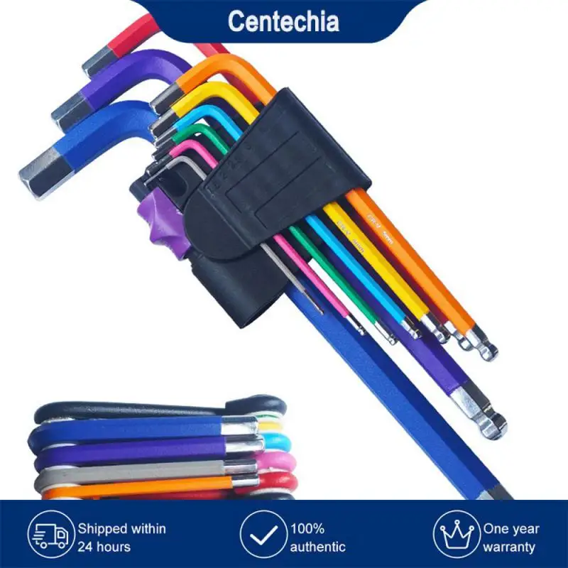 

9PC L Wrench Ball End Long Arm Hex Key Allen Wrench Screwdriver Set Powerful Repair Tool Set NEW COLOR