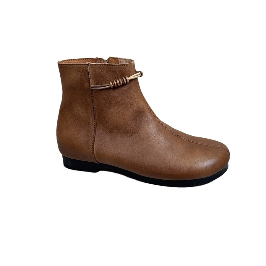 Birkuir Женские ботильоны в стиле ретро с боковой молнией и высоким берцем туфли на