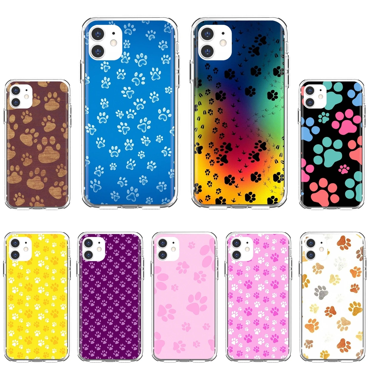 

Soft Shell Cover Rainbow-dog-footprint-Paw-Claw For iPhone 10 11 12 13 Mini Pro 4S 5S SE 5C 6 6S 7 8 X XR XS Plus Max 2020