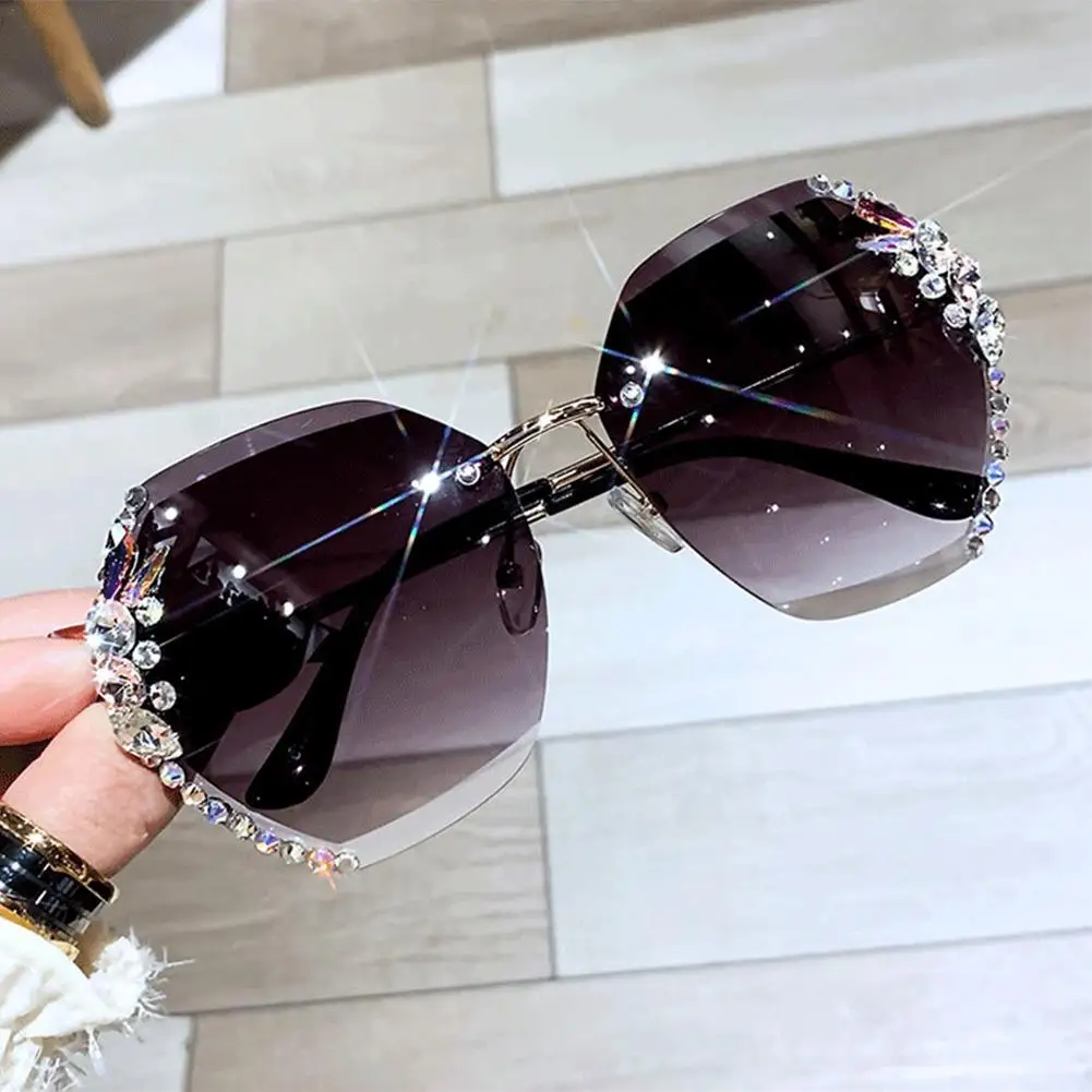 Модные солнцезащитные очки без оправы для мужчин и женщин 3 цвета