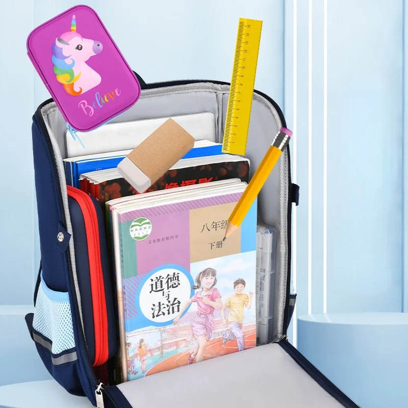 High-capacity Grade 1-3-6 Boy Girl British Style Fashion Guard Backpacks New Children Students Light Comfortable Schoolbags Hot