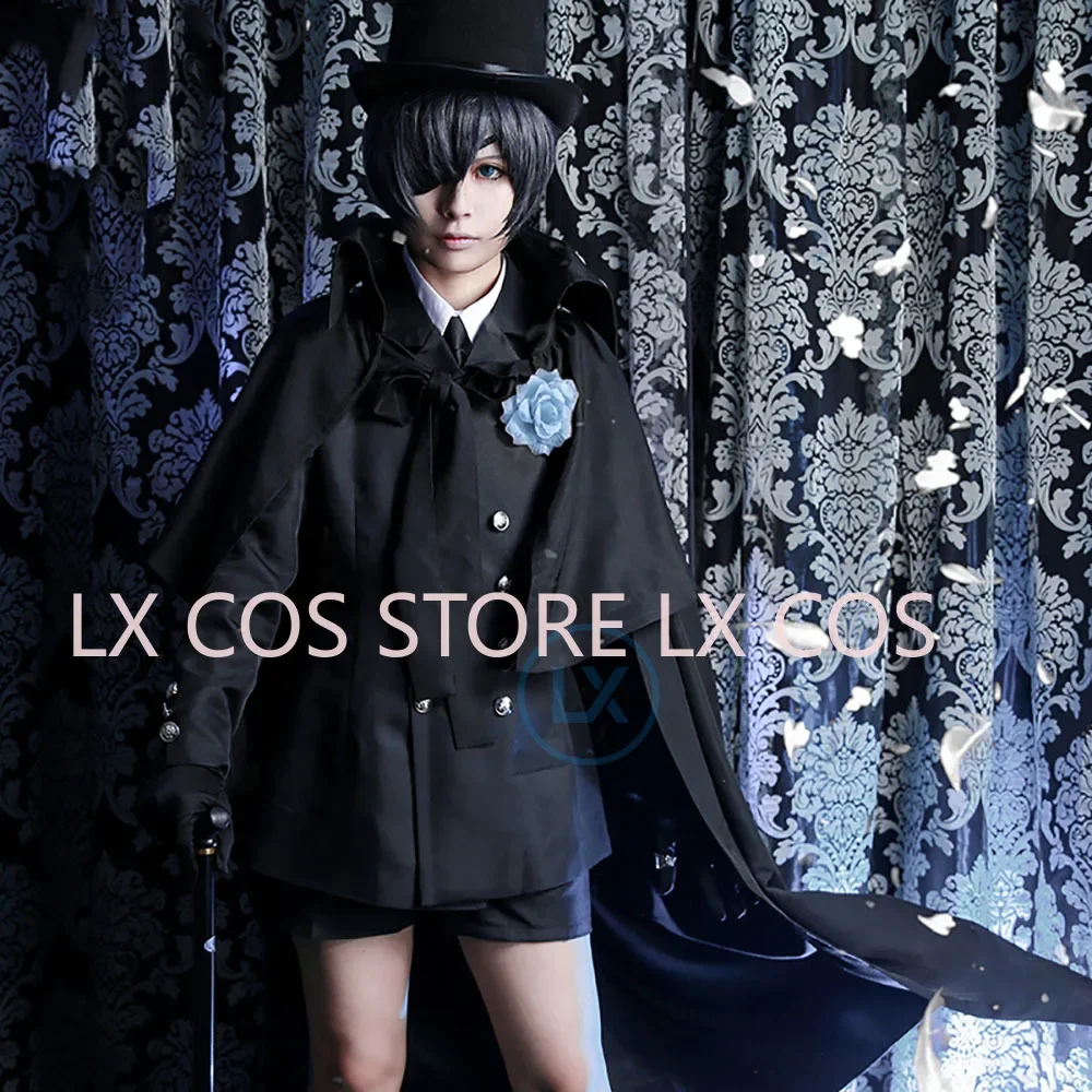 В наличии аниме Черный дворецкий Сиэль Фантомхайв похоронный косплей костюм