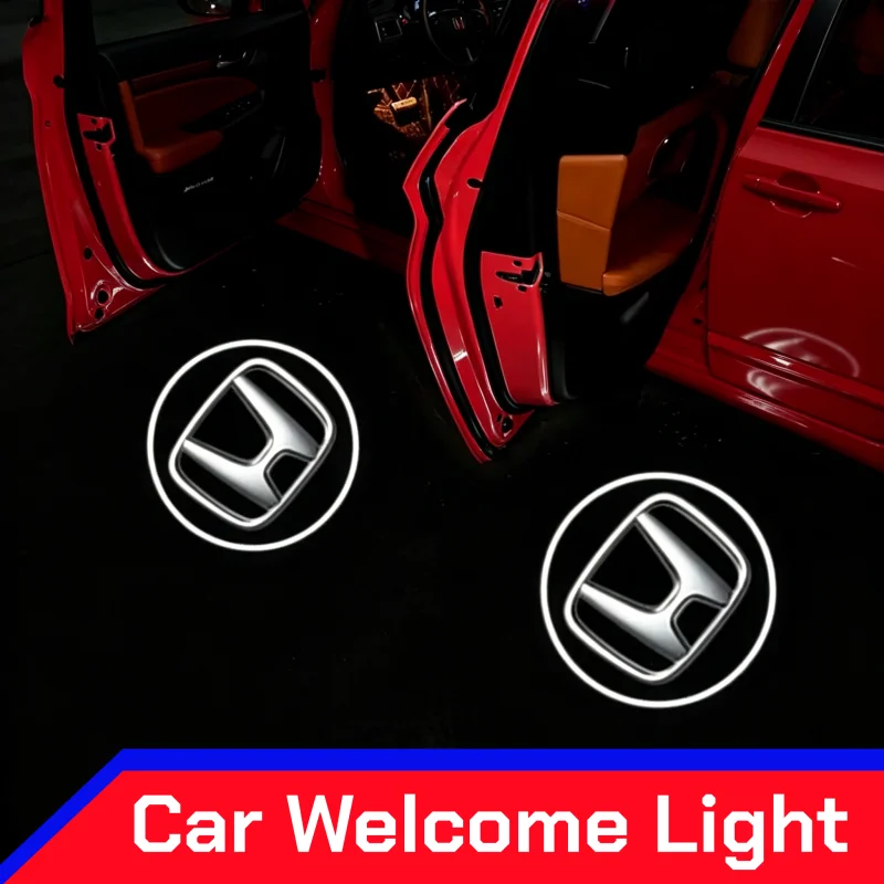 Фото 2 шт. для Honda Mugen Jazz Fit Accord CRZ Vezel Civic CRV Insight Crosstour H-RV NSX: Светодиодные проекционные лампы-проекторы для дверей автомобиля (приветственный свет) №1