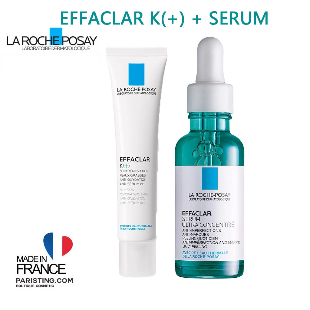 

La Roche-Posay Effaclar Ultra Concentrated Serum & K+ Skin Revitalizing Anti-Acne Fade Red Repair Shrink Pores Essence 30/40ML