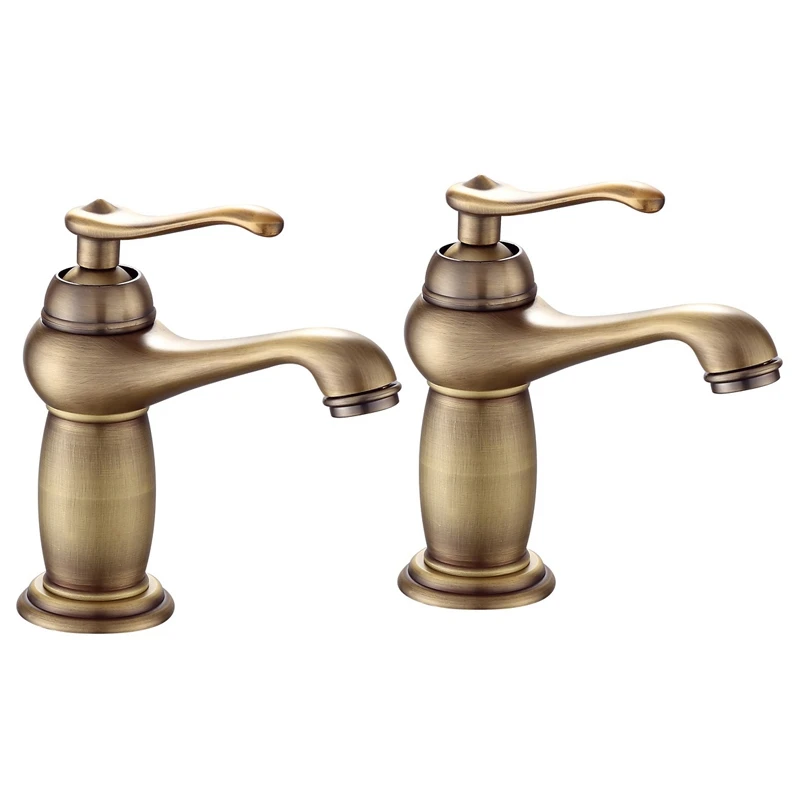 

2X Bathroom Basin Faucet Antique Brass Mixer Solid Copper Luxury Europe Style Tap Taps