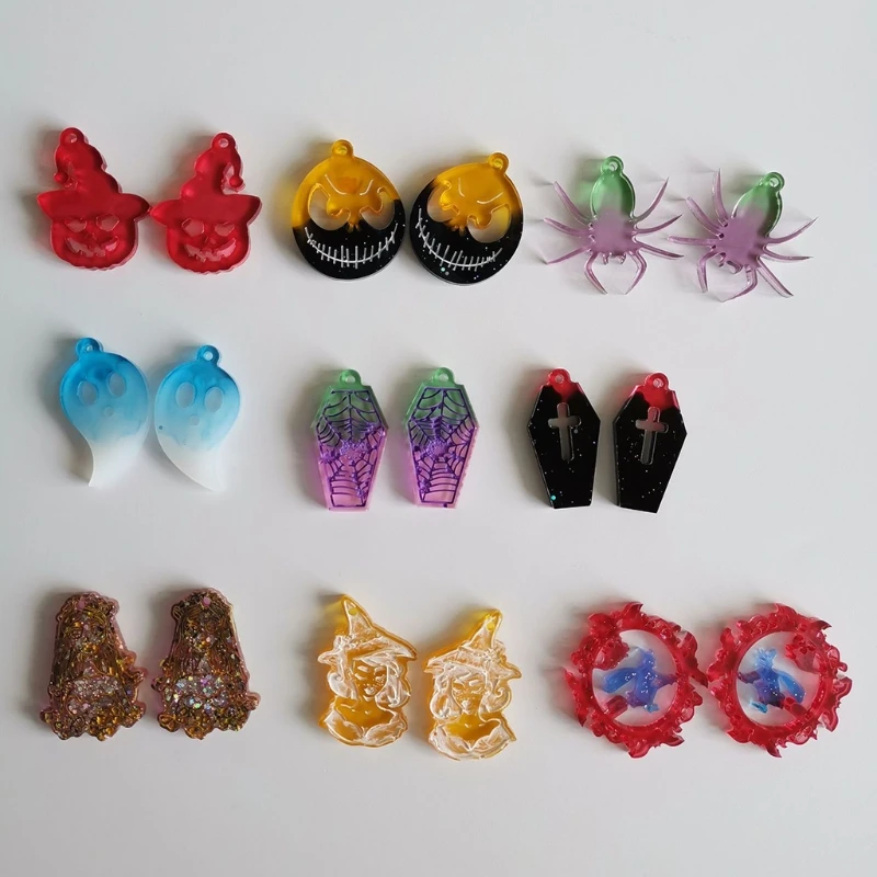 

Halloween Earrings Epoxy Resin Mold DIY Ear Drop Dangle Pendant Silicone Mould