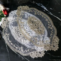 european oval embroidered transparent luxury placemat table mat hotel villa home furniture party coffee coaster decorative cloth