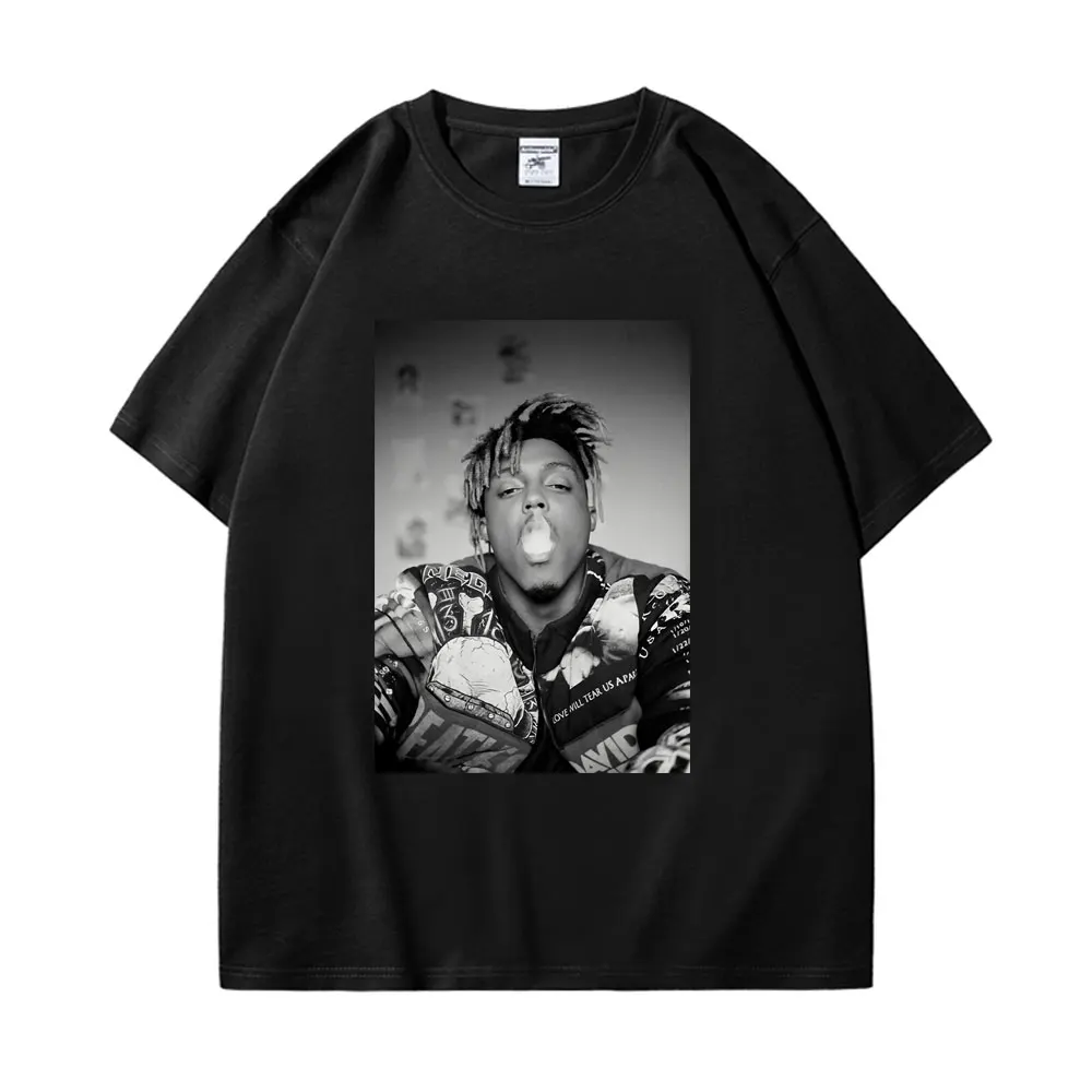 

Rapper Juice Wrld Cool Smoke Print T-shirts Summer Men Women Casual Loose T Shirt Fashion Tidal Current 100%Cotton Tees Unisex