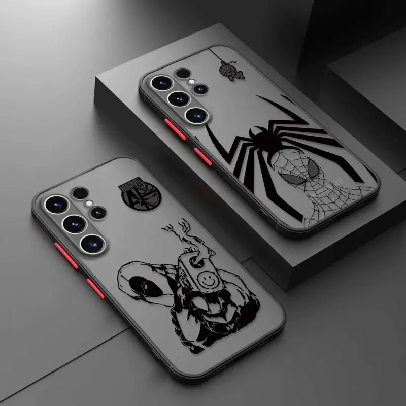 

Marvel Deadpool Spider-Man TPU Matte Case For Samsung Galaxy S23 S22 S21 S20 FE Ultra S10 S9 S8 Plus S10e Note 10Plus 20Ultra