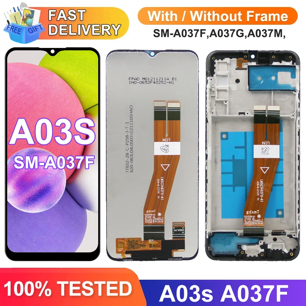 ЖК-дисплей A03S в сборе для Samsung Galaxy A03s A037 A037F A037F/DS цифровой сенсорный экран с