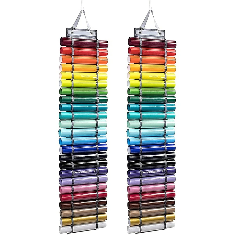 

Vinyl Storage Rack, 24 Holes Vinyl Roll Holder Vinyl Organizers For Vinyl Sheets/Heat Transfer Paper/Design Drawings