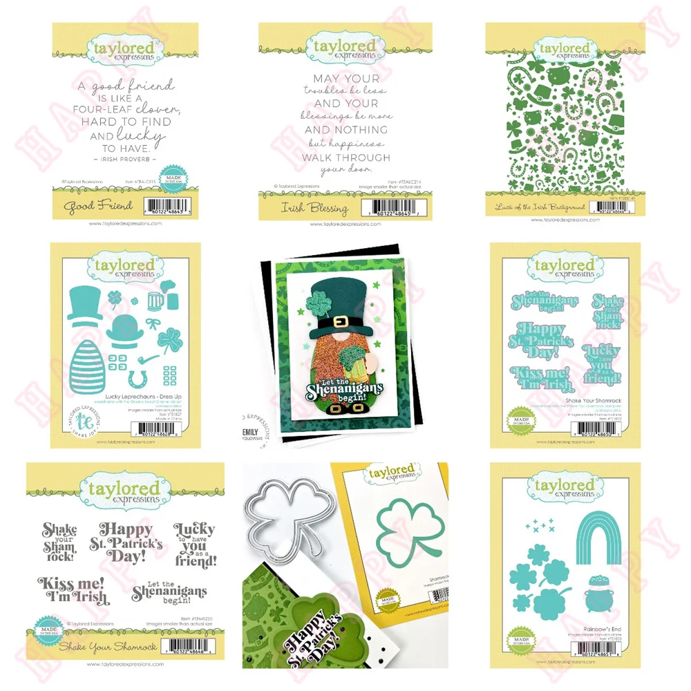 

Metal Cutting Dies Stamps DIY Scrapbook Diary Decoration Paper Craft Embossing Template Irish Blessing Luck Background Shamrock