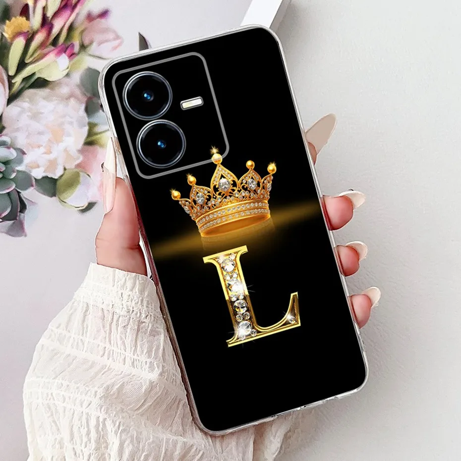 Модный чехол для телефона с буквенным принтом Vivo Y22 Y22s Y22t V2206 V2207 тонкая задняя