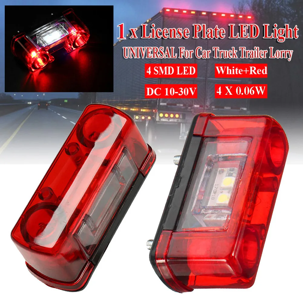 

1Pc 12v 24v Car Led License Number Plate Light Lamp Universal Led License Plate Car Truck Trailer Lorry Rear Tail Light