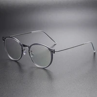 pure titanium glasses frame denmark brand round diopter eyeglasses men women myopia reading eyewear prescription glasses 6505