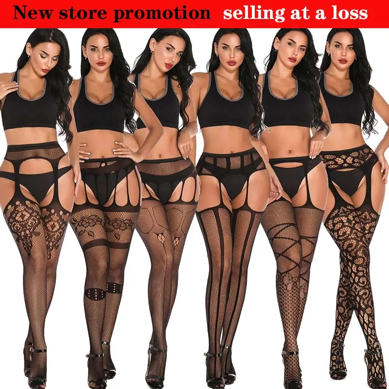 Акция потери завода черные чулки тонкие колготки сетчатые носки женское нижнее