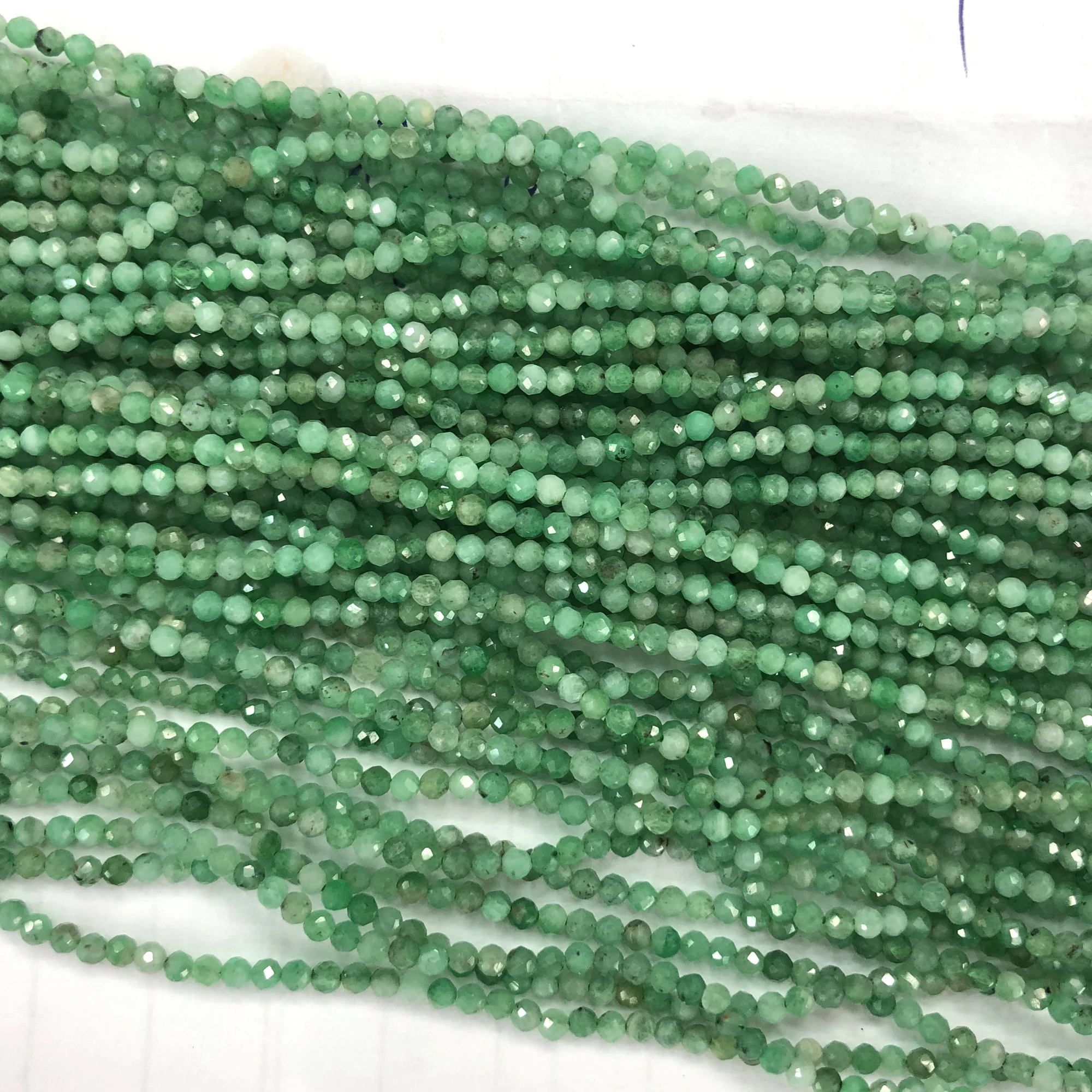 

Natural Stone Beads Green Emerald Faceted Beads Round Nice Cut Beads 2mm 3mm 4mm 15''