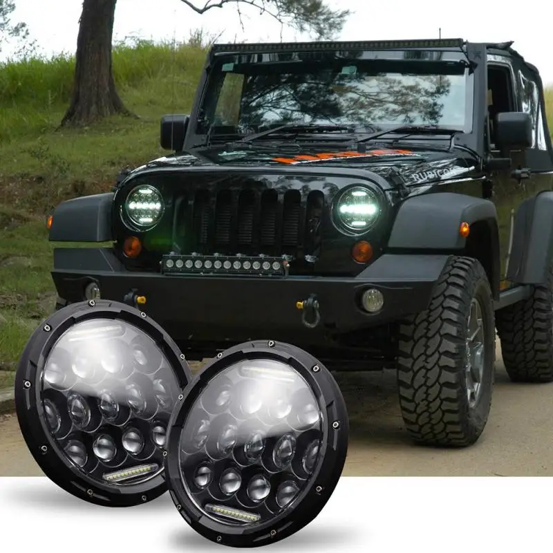 

300W 7" Car LED Headlight H4 Waterproof Halo Angel Eye DRL Hi/lo Beam Lights Bulbs LED Head Lamp For Jeep Wrangler JK LJ TJ CJ