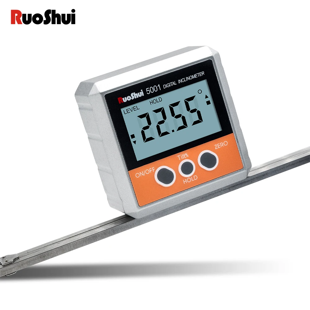 

Электронный угломер RuoShui 5001 5003, цифровой транспортир, магнитный инклинометр, угломер с подсветкой