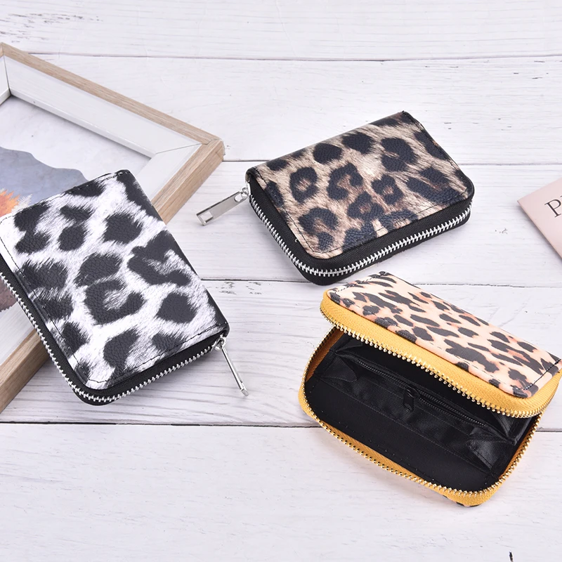 

Women Short Wallets New Vintage Fashion Leopard Prints Coin Purse For Girls Clutch Bag PU Ladies Card Holder Clutch Bag