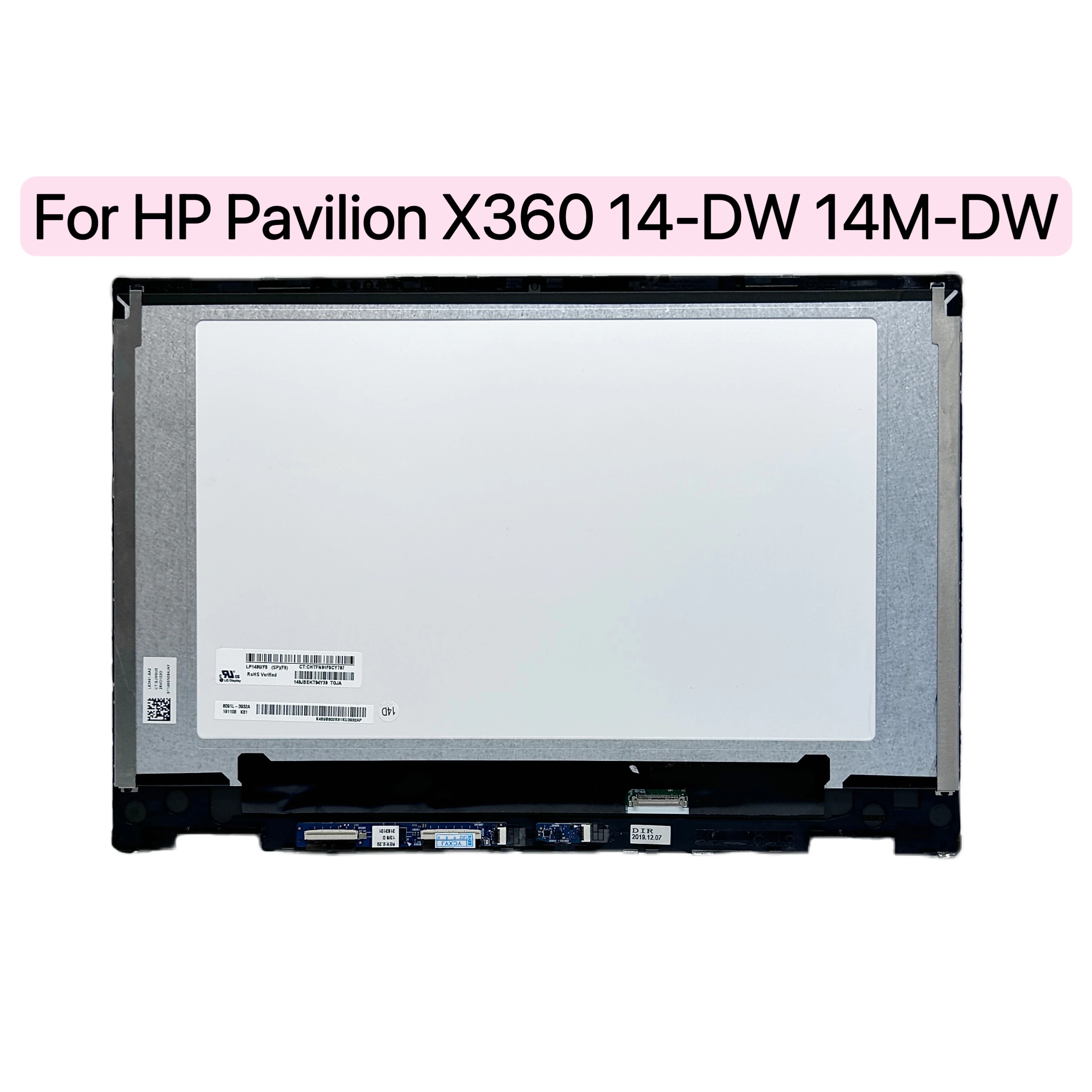 

For HP Pavilion X360 14-DW Series 14 DW 14M-DW LCD Screen Display Panel Touch Digitizer Bezel Assembly Replacement