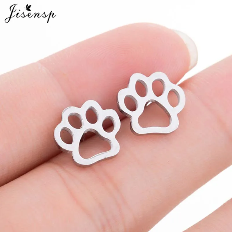 Small Dog Paw Stud Earrings Animal Fashion Earings Black for Women Children Jewelry Classic Chihuahua Ear Studs oorbellen |