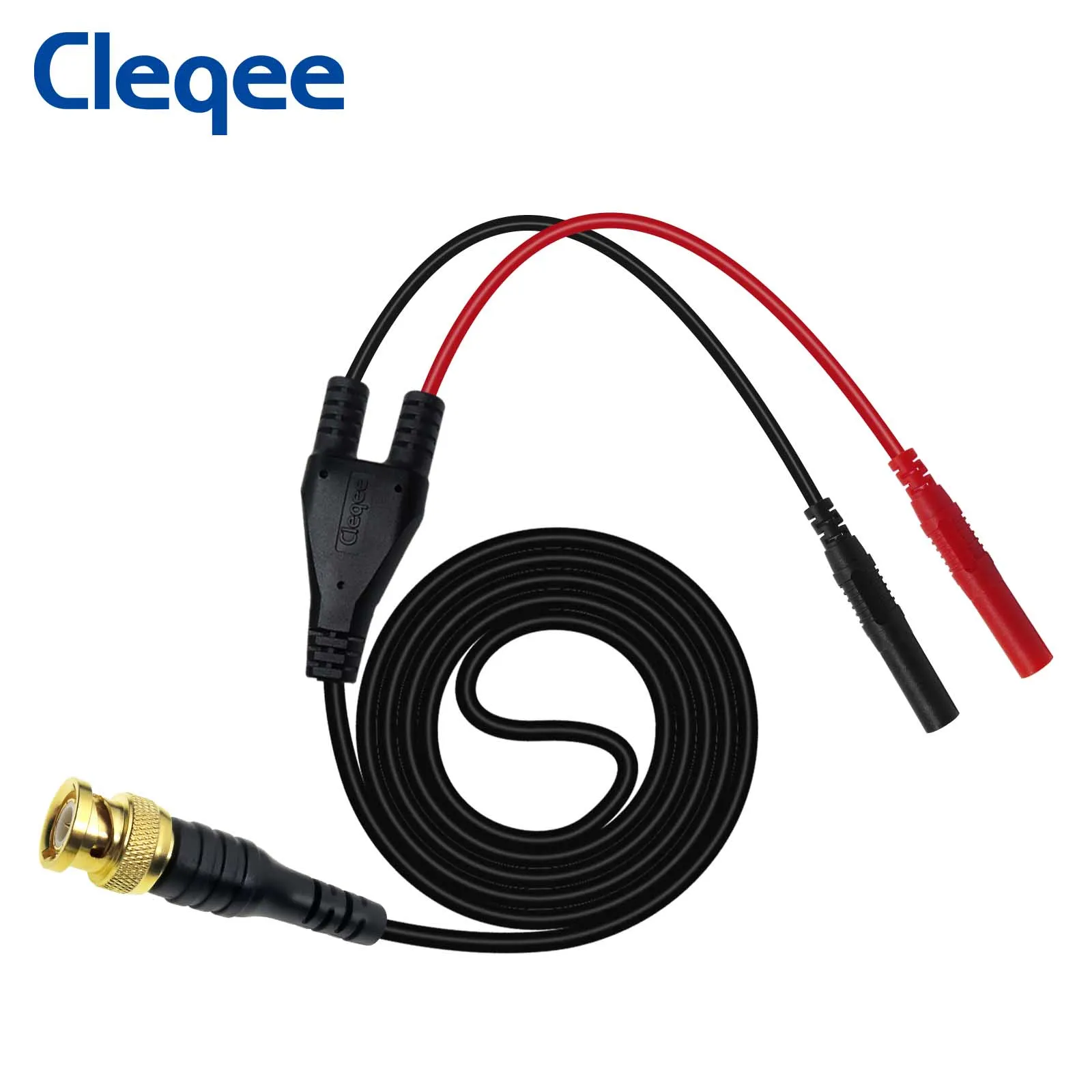 Фото Позолоченный штекер BNC Cleqee P1065 из чистой меди, безопасный прямой штекер банана 4 мм, испытательный провод №2