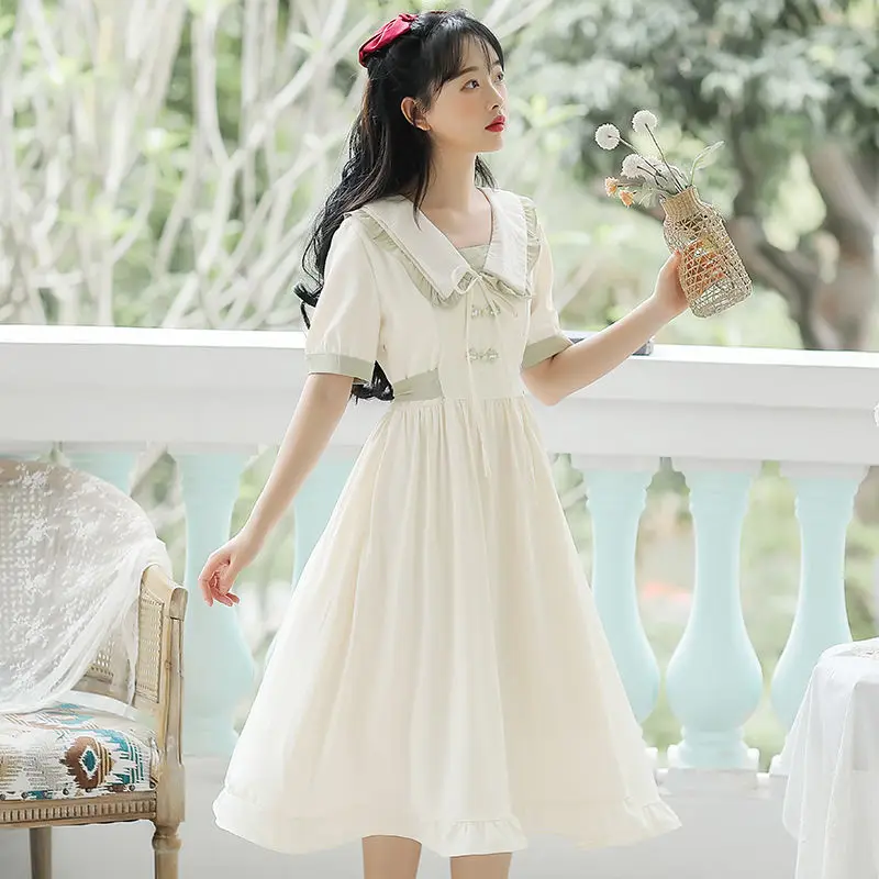 

Forest series super fairy sweet white dress women summer 2022 new French tea break skirt long skirt gentle style