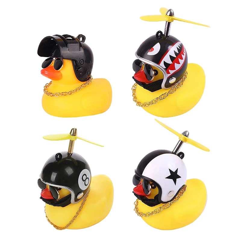 Bicycle Duck Level 3 Helmet With Light + Fixing Strap Lovely Rubber Yellow Duck Bike Bell Kids Bike Horn Squeeze Duck Bicycle