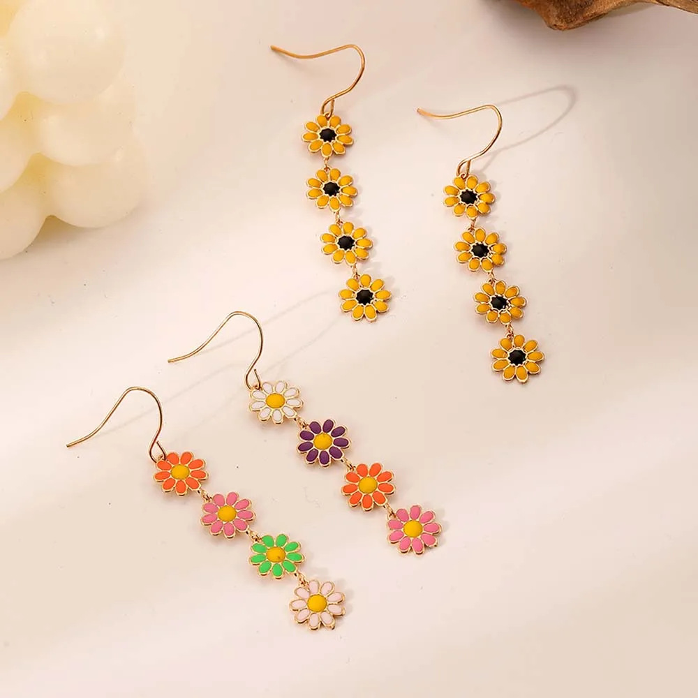 

Summer Daisy Earrings Girls Colorful Small Flower Drop Earring Wedding Party Jewelry for Women Gift Cute Ear Accessories 2023
