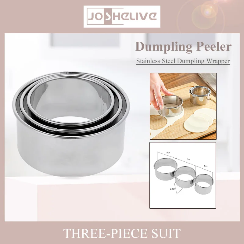 

5PCS /Set Stainless Steel Round Cutter Maker Cookie Cake Pastry Wrapper Dough Cutting Dumplings Molds Accessories Kitchen Gadget
