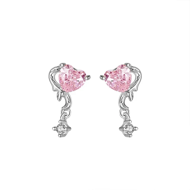 Женские блестящие серьги из серебра 925 пробы с кристаллами