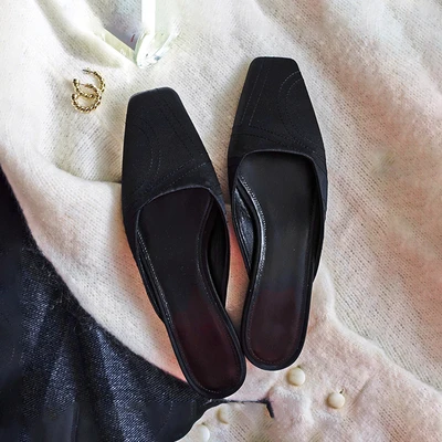 

Square Toe Flat Shoes Single Shoes 2021 Early Autumn New Soft Surface Comfortable Low Heels