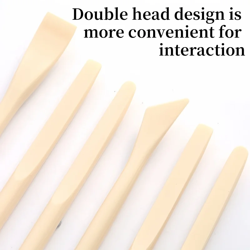 Набор из 6 пластиковых скульптурных инструментов с двумя головками гончарной