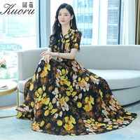 boho chic fashion dress womens elegant yellow chiffon floral long prom dresses summer 2022 for clothing vintage red luxury tulle