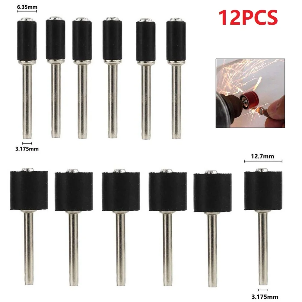 

6 X 1/2 "Sanding Drums+6 X 1/4"Sanding Drums 12.7/6.3mm Rubber Mandrel 1/8 Inch Shank Sanding Drum Drill Rotary Tool