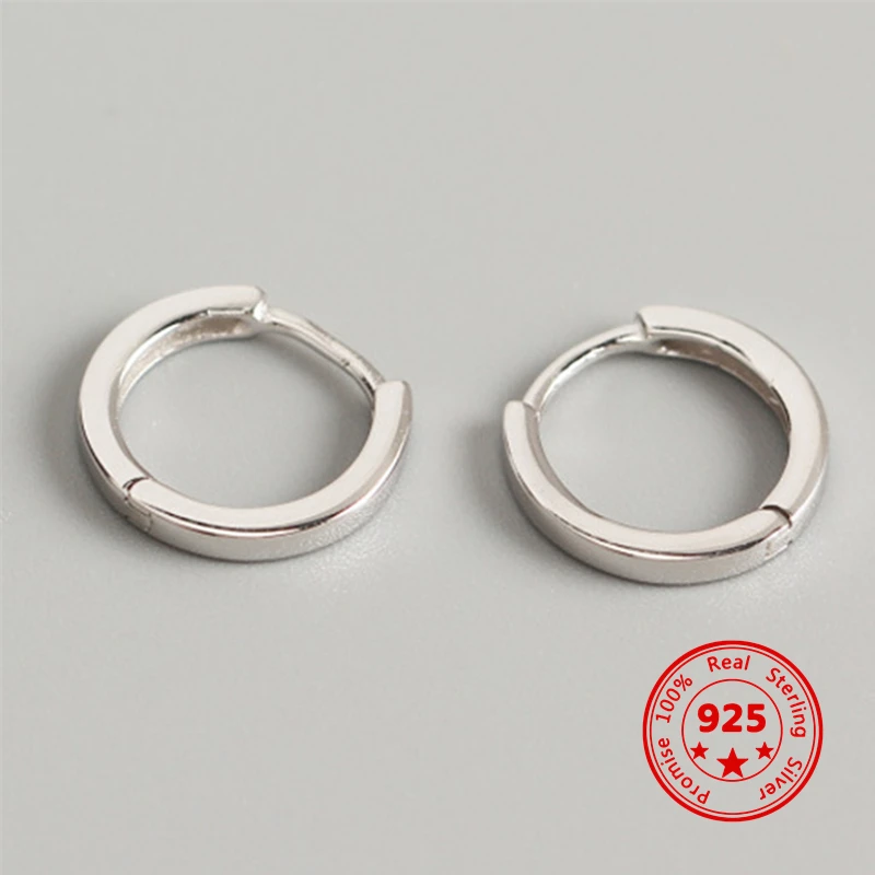 

2022 New Real 925 Sterling Silver Round Ear Buckle for Women Minimalist Unisex Fashion Earrings Creative Jewelry Accessories